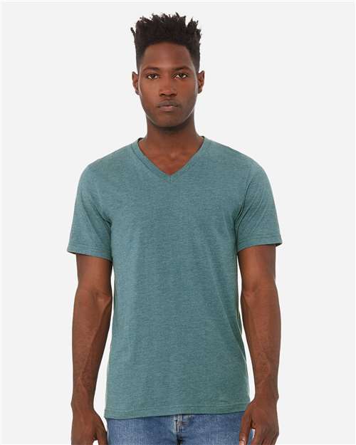 Unisex Heather CVC V-Neck Tee Image 8