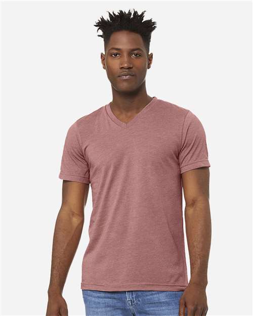 Unisex Heather CVC V-Neck Tee Image 12