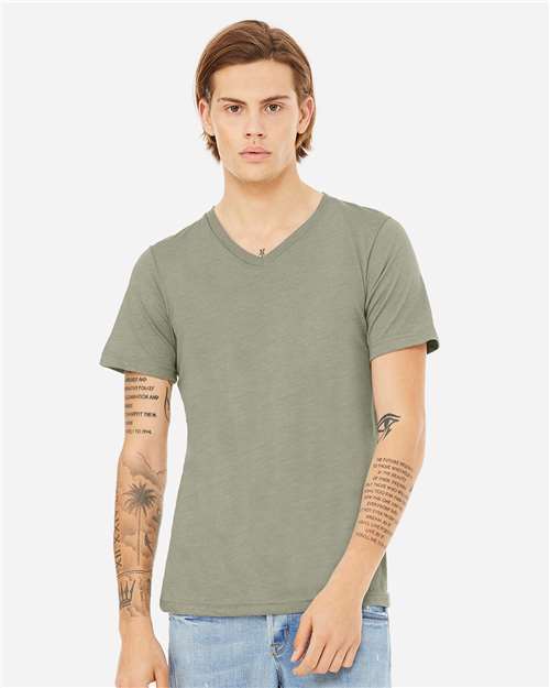 Unisex Heather CVC V-Neck Tee Image 16