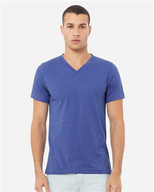 Unisex Heather CVC V-Neck Tee Image 17