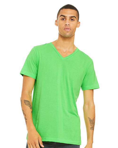 Unisex Heather CVC V-Neck Tee Image 19