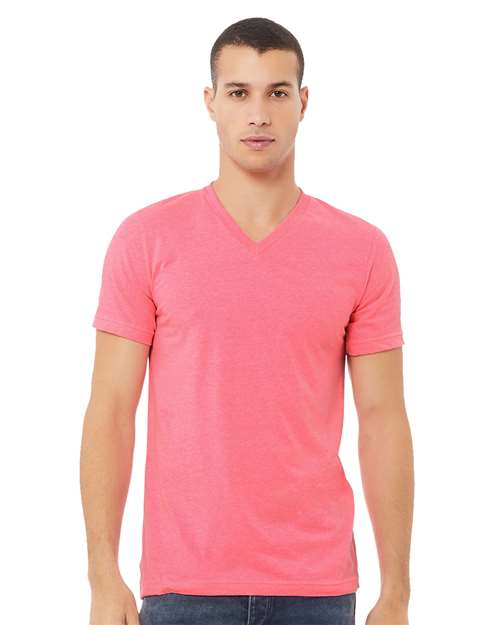 Unisex Heather CVC V-Neck Tee Image 20