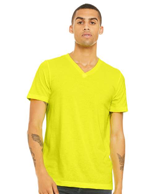 Unisex Heather CVC V-Neck Tee Image 21
