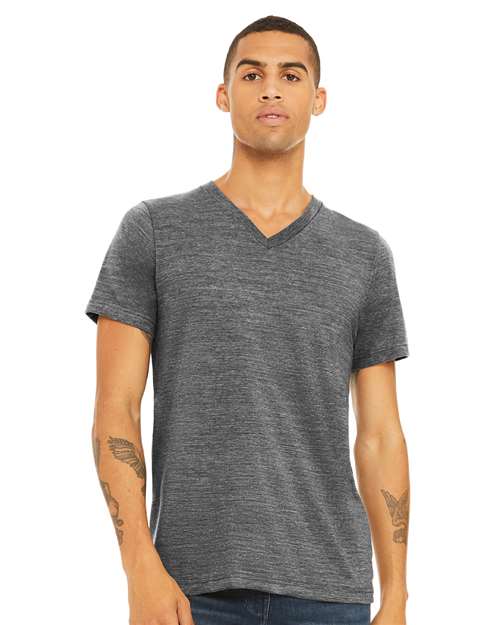 Unisex Textured Jersey V-Neck Tee Image 2