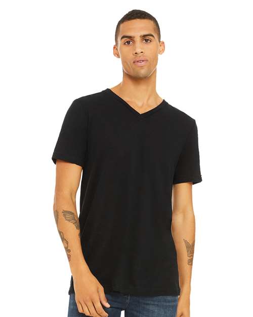 Unisex Textured Jersey V-Neck Tee Image 13