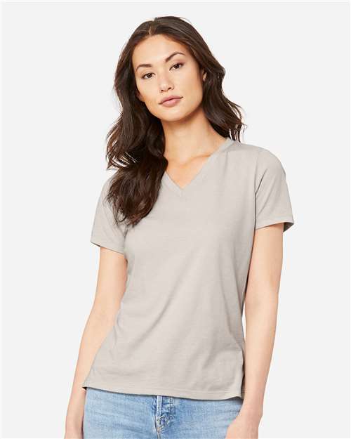 Women's Relaxed Heather CVC V-Neck Tee Image 5