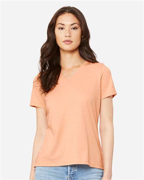 Women's Relaxed Heather CVC V-Neck Tee Image 9