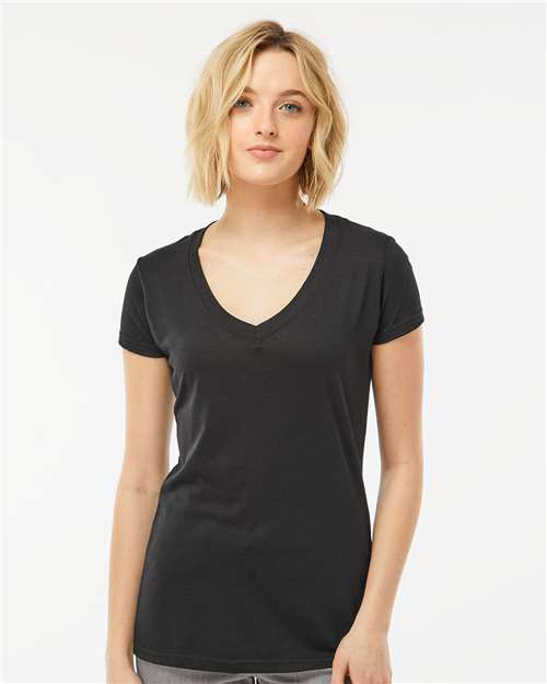 Women's Poly-Rich V-Neck T-Shirt Image 2