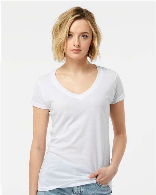Women's Poly-Rich V-Neck T-Shirt Image 7