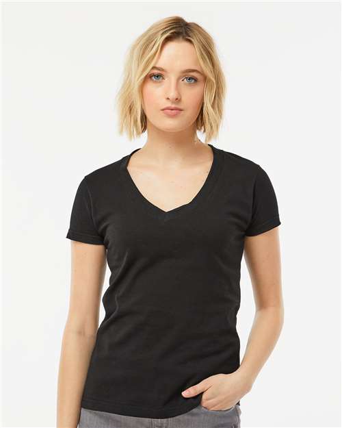 Women's Fine Jersey V-Neck T-Shirt Image 3