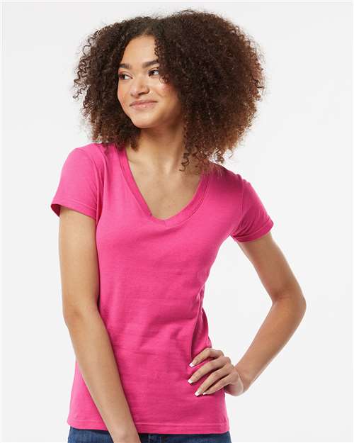 Women's Fine Jersey V-Neck T-Shirt Image 5
