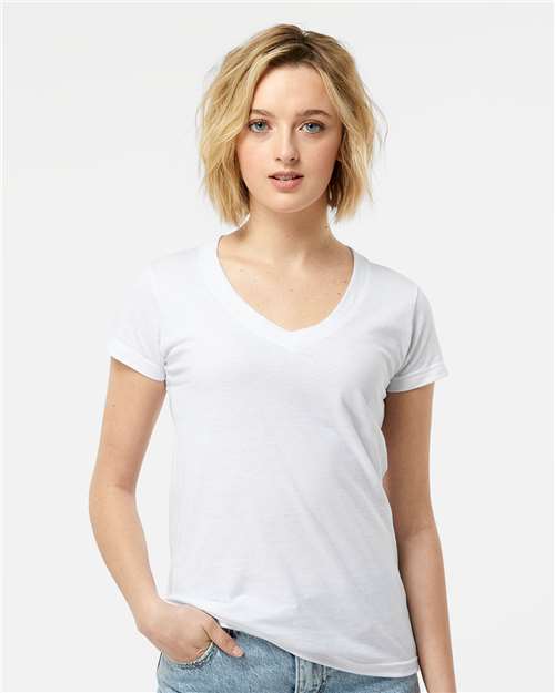 Women's Fine Jersey V-Neck T-Shirt Image 12