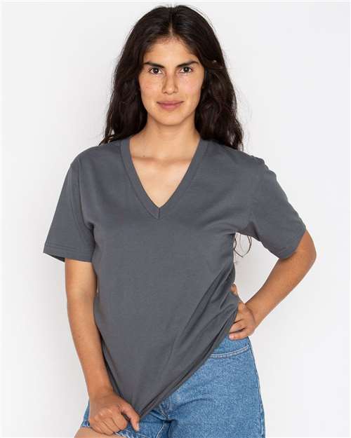 Unisex USA-Made Fine Jersey V-Neck T-Shirt Image 2