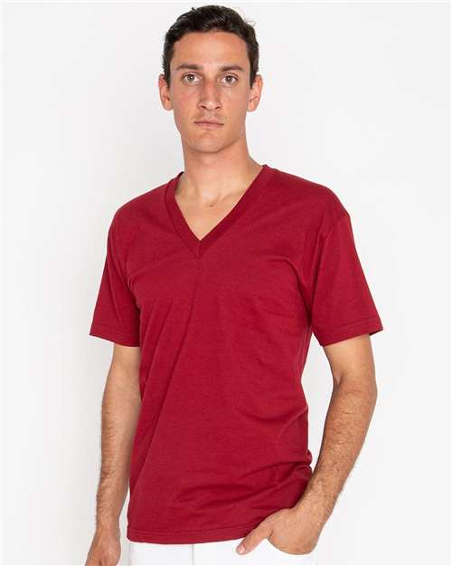 Unisex USA-Made Fine Jersey V-Neck T-Shirt