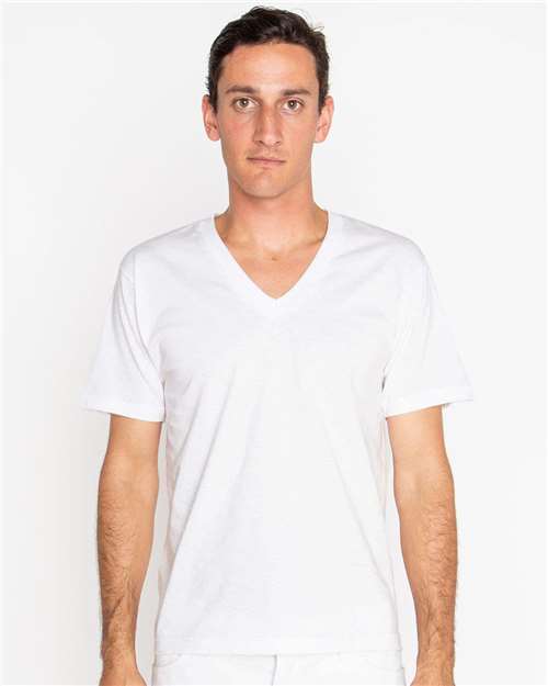 Unisex USA-Made Fine Jersey V-Neck T-Shirt