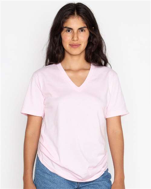Unisex USA-Made Fine Jersey V-Neck T-Shirt
