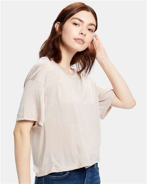 Women's Boxy Open Neck Tee Image 3