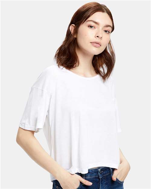 Women's Boxy Open Neck Tee Image 5