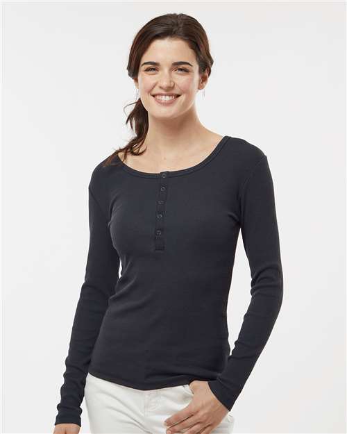 Women's Harper Long Sleeve Henley Image 2