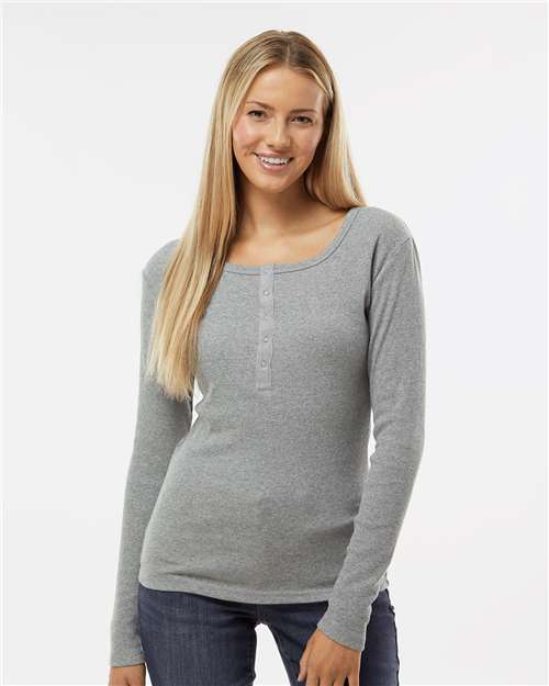Women's Harper Long Sleeve Henley Image 7