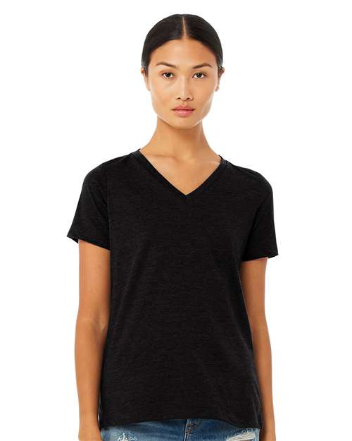 Women's Relaxed Heather CVC V-Neck Tee Image 13