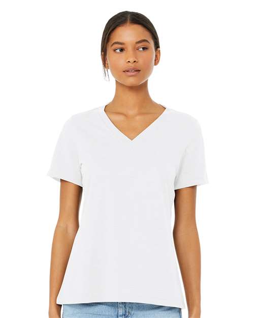 Women's Relaxed Heather CVC V-Neck Tee Image 14