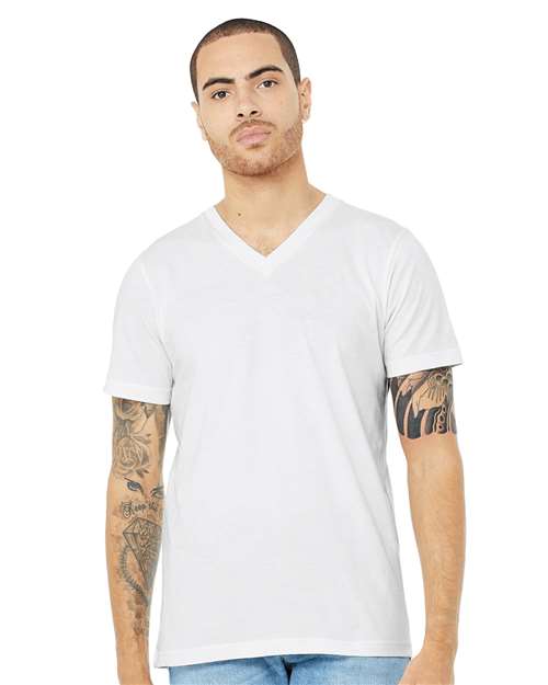 Unisex Heather CVC V-Neck Tee Image 23