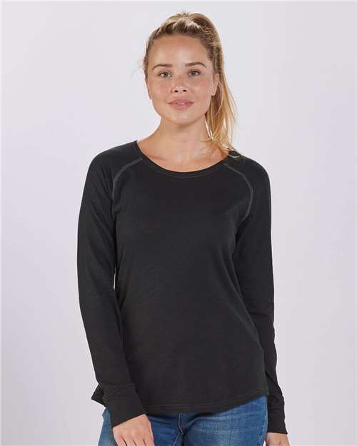 Women's Solid Preppy Patch Long Sleeve T-Shirt Image 2