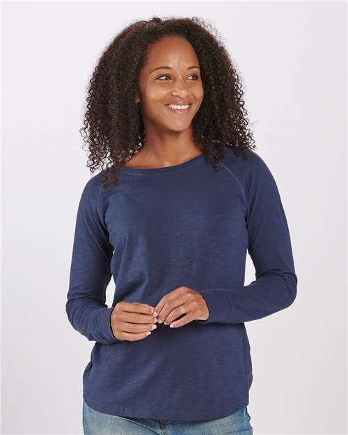 Women's Solid Preppy Patch Long Sleeve T-Shirt Image 6