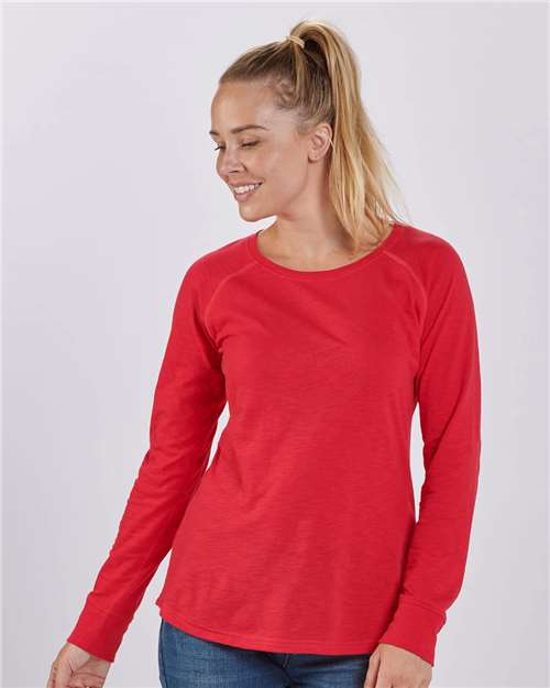Women's Solid Preppy Patch Long Sleeve T-Shirt Image 10