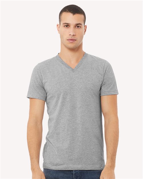 Unisex Heather CVC V-Neck Tee Image 1
