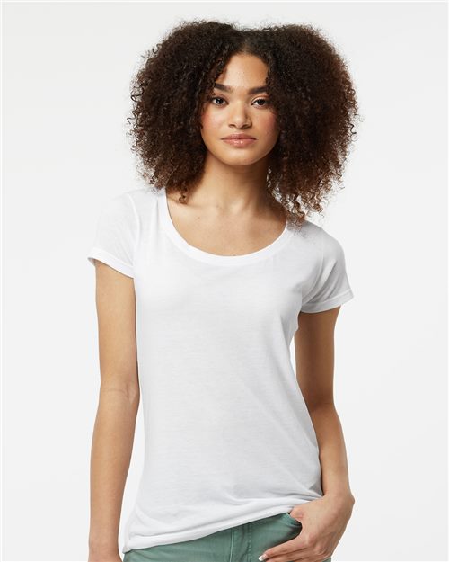 Women's Poly-Rich Scoop Neck T-Shirt Image 1