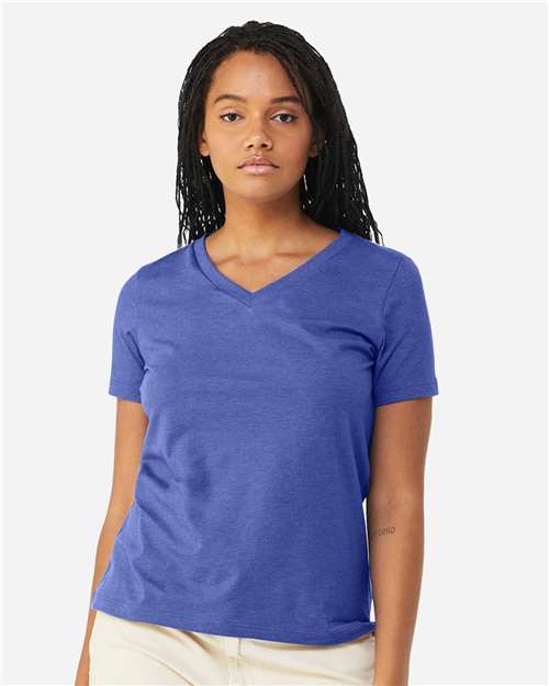 Women's Relaxed Heather CVC V-Neck Tee Image 12