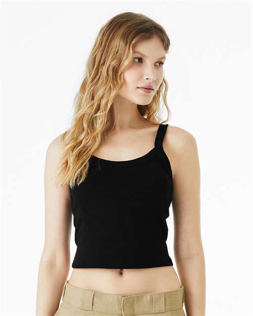 Women's Micro Rib Spaghetti Strap Tank Image 4