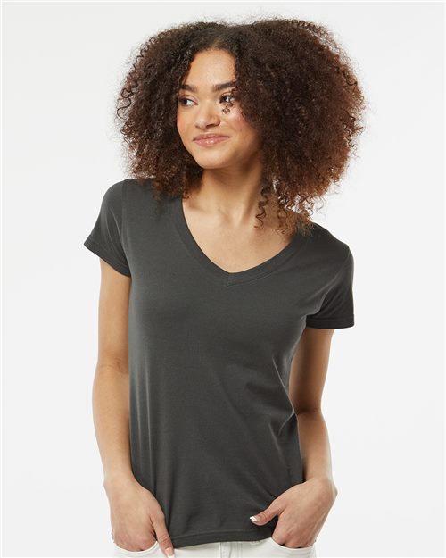 Women's Fine Jersey V-Neck T-Shirt Image 1