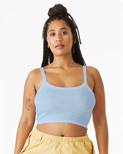 Women's Micro Rib Spaghetti Strap Tank Image 3