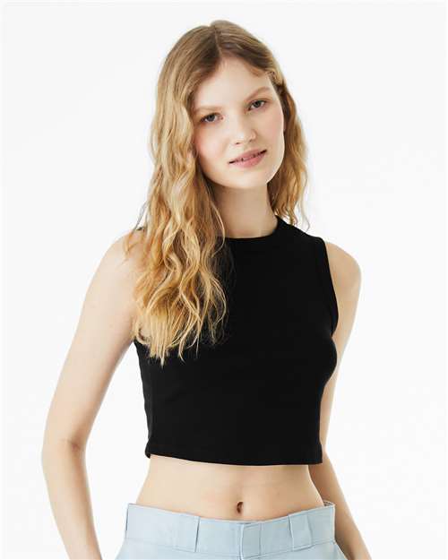 Women's Micro Rib Muscle Crop Tank Image 3
