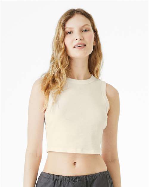 Women's Micro Rib Muscle Crop Tank Image 5