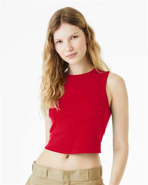 Women's Micro Rib Muscle Crop Tank Image 7