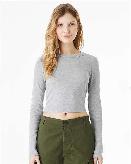 Women's Micro Rib Long Sleeve Baby Tee Image 2