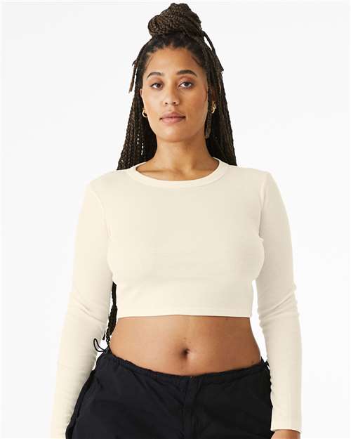 Women's Micro Rib Long Sleeve Baby Tee Image 4
