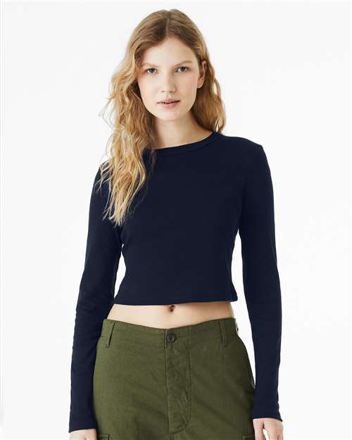 Women's Micro Rib Long Sleeve Baby Tee Image 5
