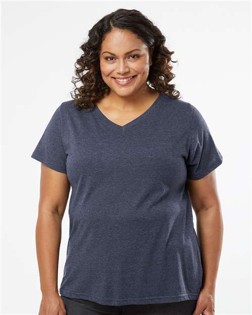 Women's Curvy Collection Fine Jersey V-Neck Tee Image 9