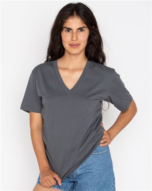 Unisex USA-Made Fine Jersey V-Neck T-Shirt