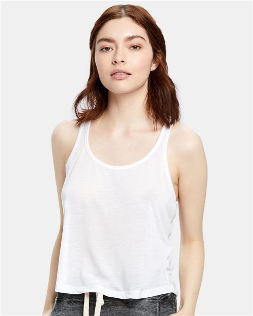 Women's Sheer Cropped Racer Tank Top Image 1