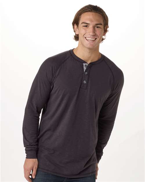 Unisex Henley Long Sleeve T-Shirt Image 2