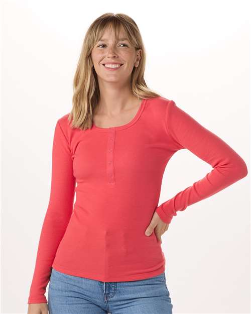 Women's Harper Long Sleeve Henley Image 9