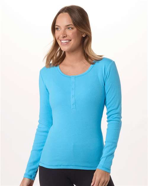Women's Harper Long Sleeve Henley Image 8