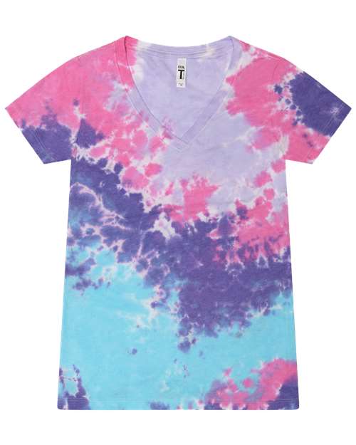 Women's Tie-Dyed V-Neck T-Shirt Image 2