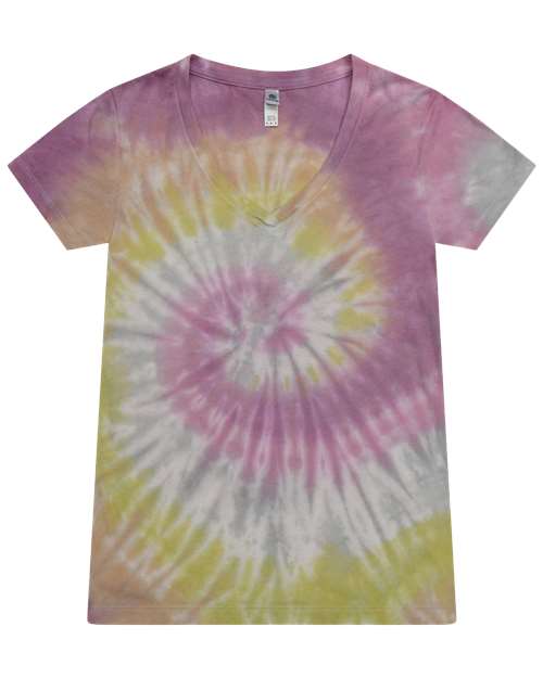 Women's Tie-Dyed V-Neck T-Shirt Image 3